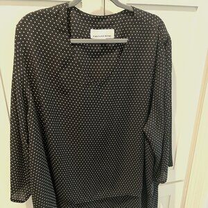 Caroline Rose Black and White polka dots shirt, Size 3X